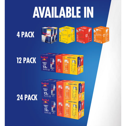 Red Bull Energy Drink Variety, Red-Bull Red, Yellow, and Amber Edition and Energy Drinks, 8.4 Fl Oz, Cans, (Pack of 48)
