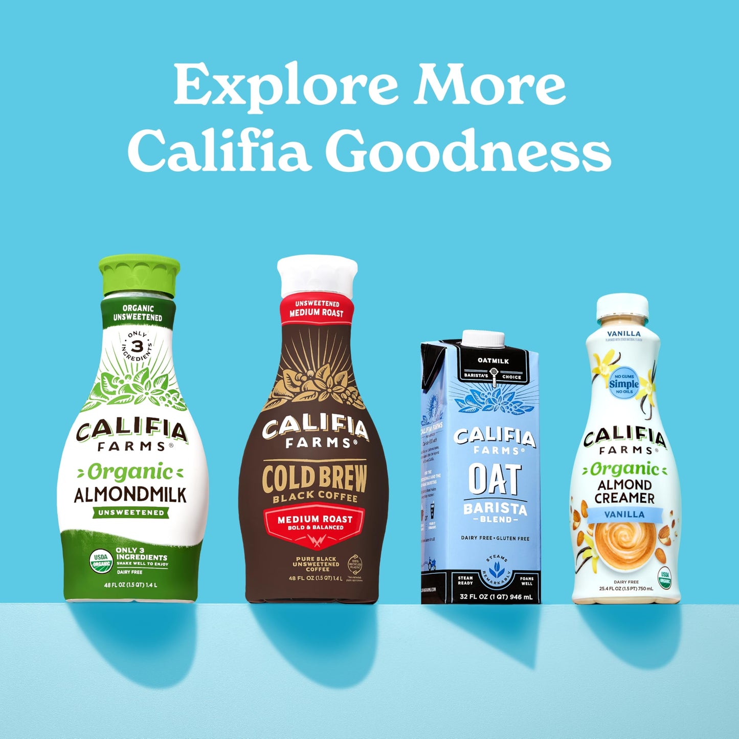 Califia Farms - French Vanilla Almond Milk Coffee Creamer, 25.4 Oz, Dairy Free, Plant Based, Vegan, Gluten Free, Non GMO