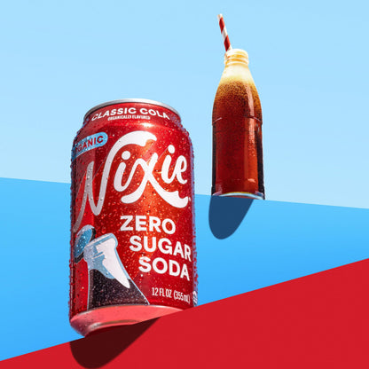 Nixie Organic Zero Sugar Soda, Classic Cola, Healthy Soda Pop, Non-GMO, 0 Sugar, 0 Calories, 40mg Caffeine, 12oz Cans (12 Pack)