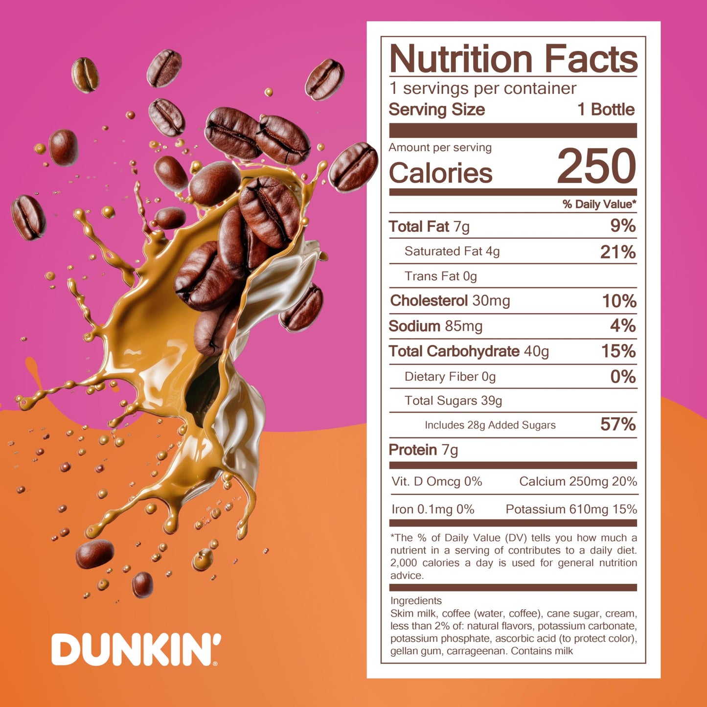 Dunkin' Donuts Original Iced Coffee, 13.7 fl oz