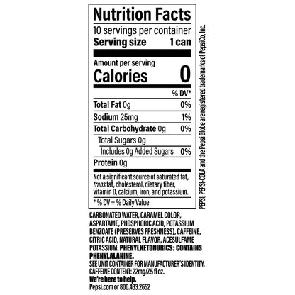 Diet Pepsi Soda, 7.5 Ounce Mini Cans, (Two packs of 10)