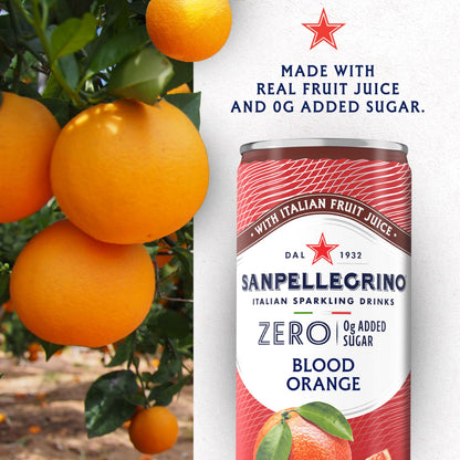 Sanpellegrino Italian Sparkling Drink, Blood Orange, 6 Cans, 11.15 Fl Oz Can