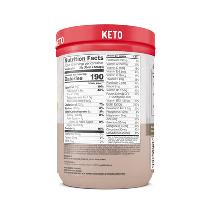 SlimFast Keto Meal Replacement Powder, Vanilla Cake Batter, Low Carb with Whey & Collagen Protein, 10 Servings (Pack of 2) (Packaging May Vary)