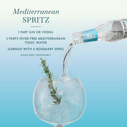 Fever-Tree Mediterranean Tonic Water – Premium Mixer for Cocktails and Mocktails, 6.8 fl oz Bottles, Pack of 24 – Naturally Sourced, Non-GMO