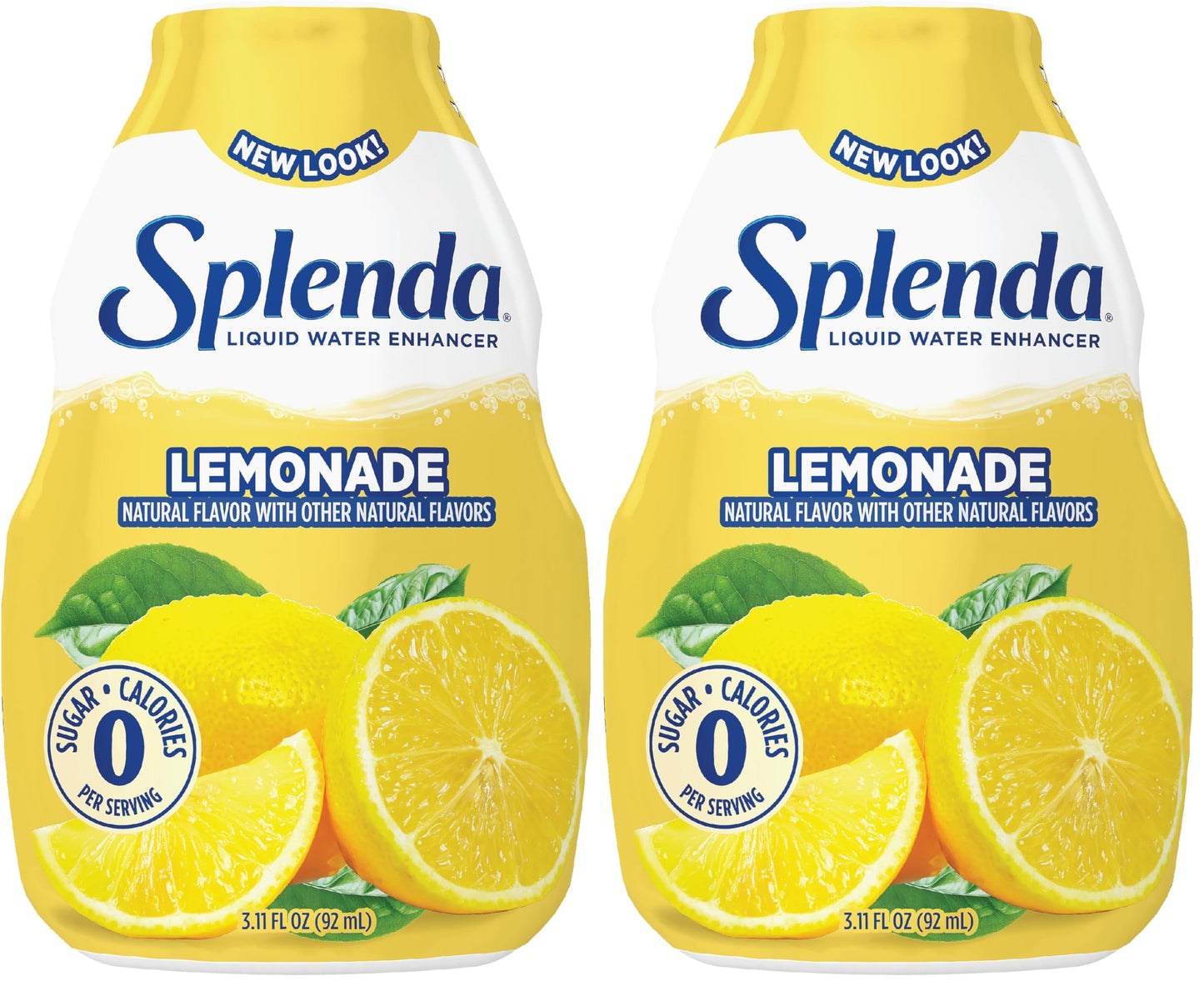 SPLENDA Liquid Water Enhancer Drops, Sugar Free, Zero Calorie, Natural Flavor, Concentrated Drink Mix, 3.11 Fl Oz Each Bottle (Lemonade, 2 Pack)