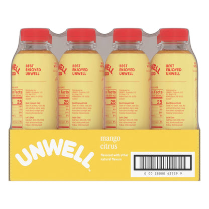 Unwell Hydration Electrolyte Drink For Rapid Hydration + Focus – Mango Citrus, 12 Pack