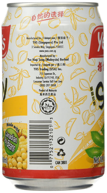 Yeo’s Soymilk Drink 10.1 fl oz (300ml) – Plant-Based Goodness in Every Sip, Non-GMO Soybeans, Lactose-Free, Cholesterol-Free, Source of Protein & Calcium (Pack of 24 Cans)
