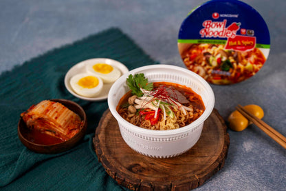 Nongshim Ramen Noodles, Gourmet Instant Ramen bowl, Premium Microwavable Noodle Soup, Hot & Spicy, 3.03 Ounce (Pack of 12)