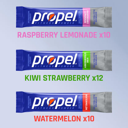 Propel Electrolyte Powder Drink Mix, Variety Pack, (32 Servings), Zero Sugar, Enhanced Water Beverage, Gatorade Electrolytes, Vitamins, No Added Colors, No Artificial Flavors, Hydration