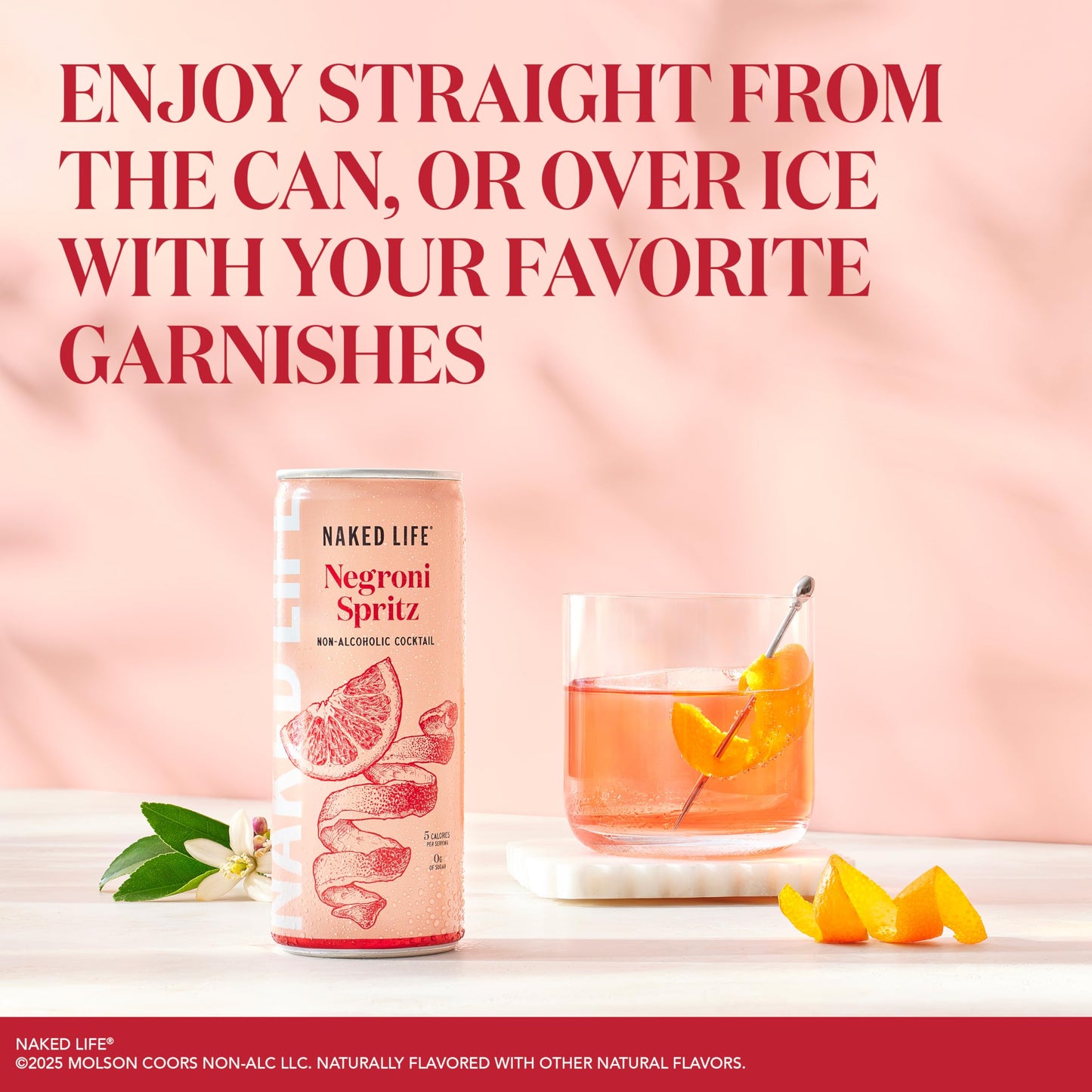 Naked Life Non-Alcoholic Drinks Classic G&T 8.4 Fl Oz Cans, Pack Of 4 + Negroni Spritz 8.4 Fl Oz Cans, Pack Of 4