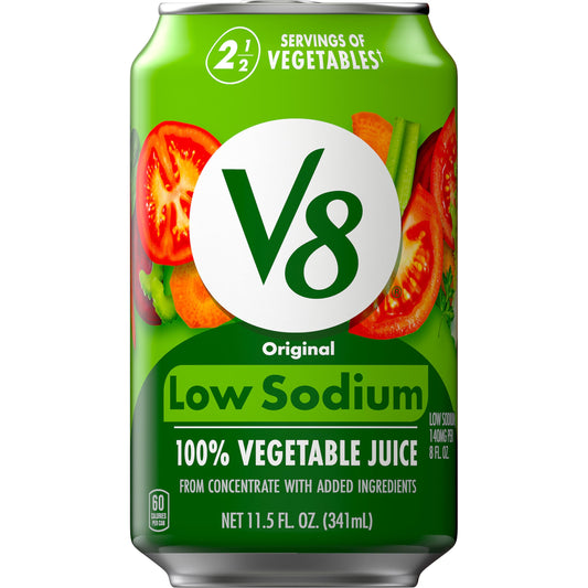 V8 Low Sodium Original 100% Vegetable Juice, 11.5 fl oz Can