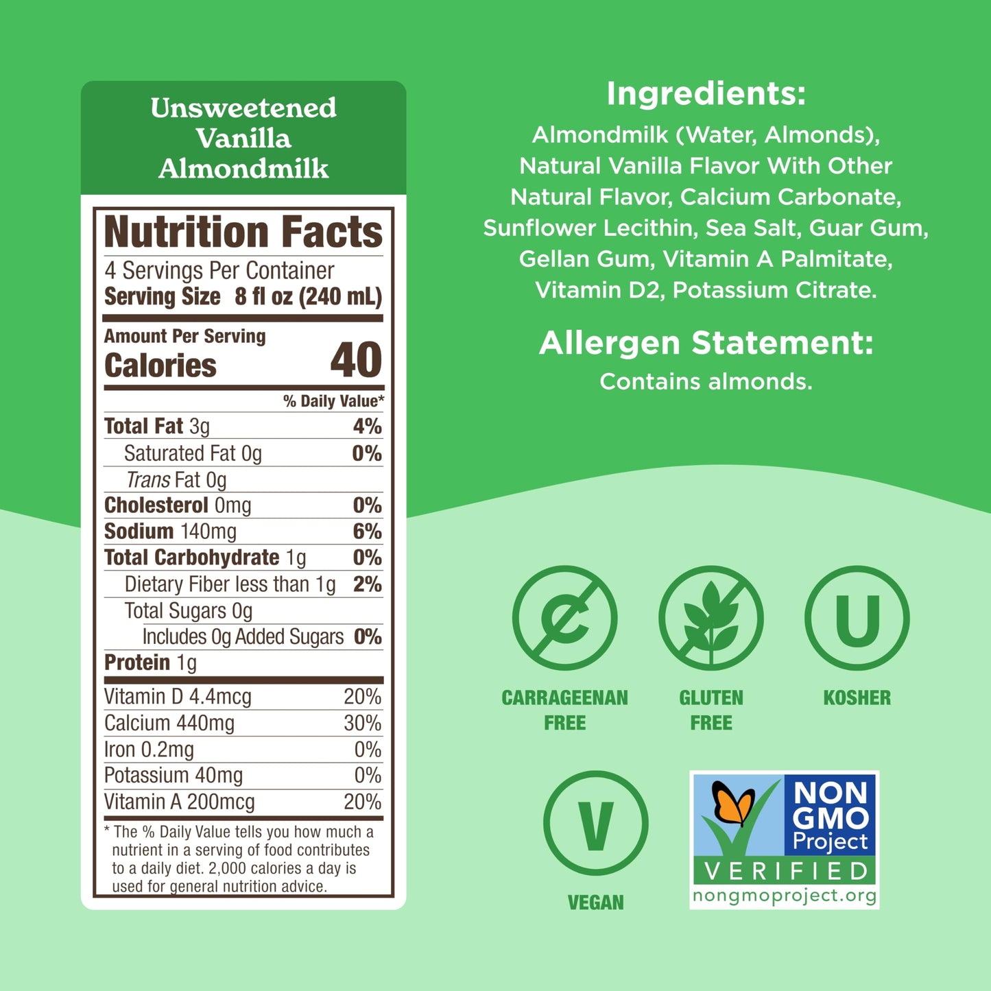 Califia Farms - Unsweetened Vanilla Almond Milk, 32 Oz (Pack of 6), Dairy Free, Vegan, Plant Based, Keto, Shelf Stable, Vegan, Gluten Free, Non GMO, Sugar Free, High Calcium, Smoothie