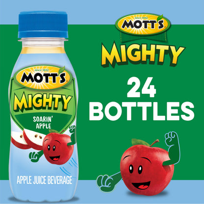 Mott's Mighty Soarin' Apple Juice Drink, 8 Fl Oz Bottles, 24 Count (8 Packs Of 6), 100% Fruit Juice Combined With Purified Water, Natural Flavors, And Vitamins A, C And E