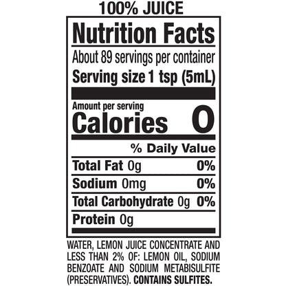 ReaLemon 100% Lemon Juice, 15 fl oz bottle (Pack of 12), Made with Lemon Juice from Concentrate, Gluten-Free, Sodium Free, Perfect Mixer to add to Cocktails and Marinades