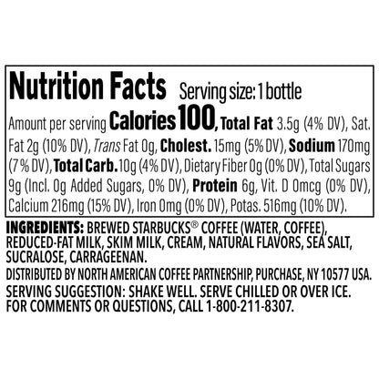 Starbucks Frappuccino Lite, Sea Salt Caramel Gelato, 9.5 Fl Oz Bottles (Pack of 12)