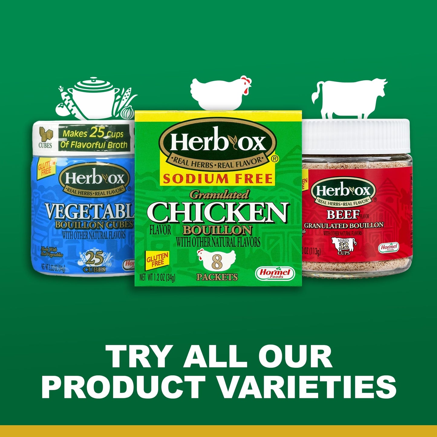 HERB-OX Chicken Bouillon Cubes, 25 Count (Pack of 12)
