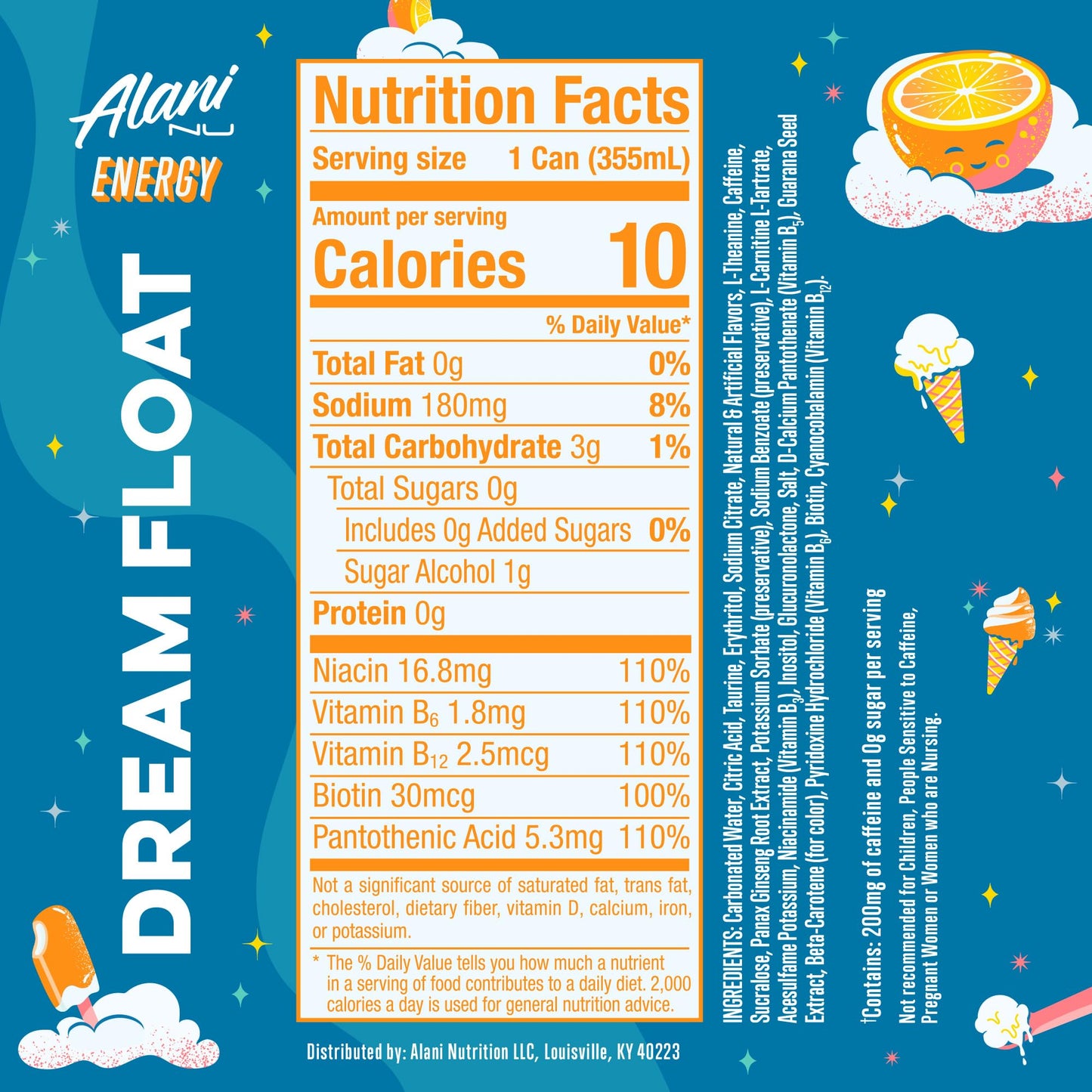 Alani Nu Dream Float Sugar Free Energy Drink (Pack of 12)