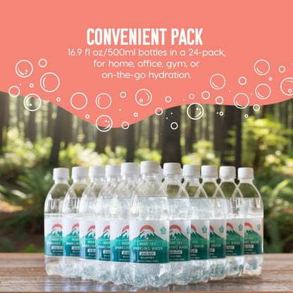 IRIS Sparkling Water Bottles, 16.9 fl oz, 24-Pack, Strong Carbonation from Mount Fuji Spring, Refreshing Japanese Natural Mineral Seltzer Carbonated Soda Water, Product of Japan