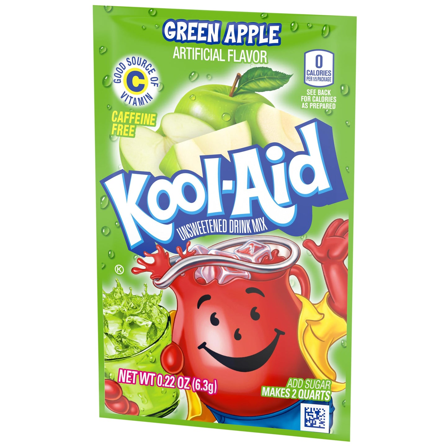 Kool-Aid Unsweetened Caffeine Free Green Apple Zero Calories Powdered Drink Mix Pitcher Packets , 48 count ( Pack of 4 )
