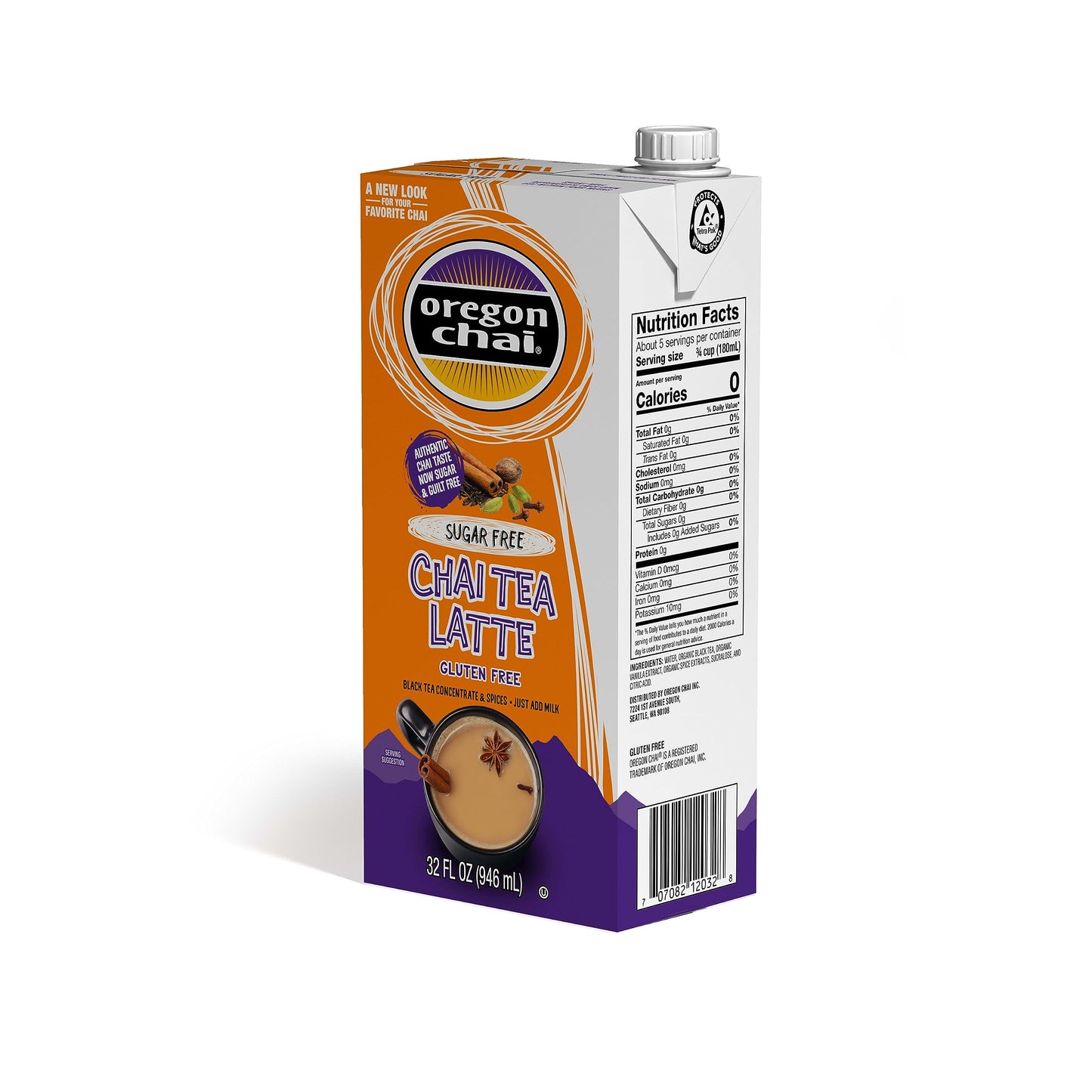 Oregon Chai Sugar Free Chai Concentrate, 32 Fluid Ounce (Pack of 1)