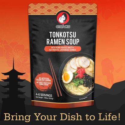 Otafuku Tonkotsu Ramen Shoyu Broth Concentrate, Rich Pork-Based Soup Mix for Authentic Japanese Ramen Noodles, 7.5oz (1 Pouch)