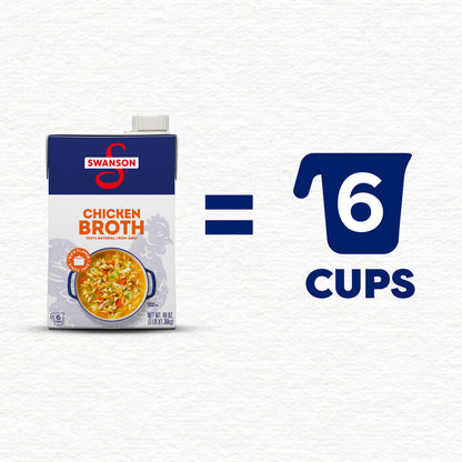 Swanson Chicken Broth, 48 Ounce Resealable Carton (Pack of 3)