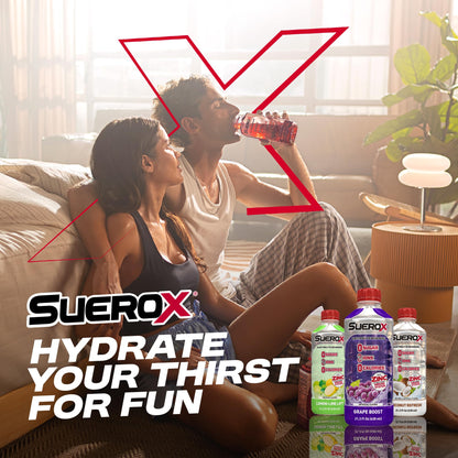 SueroX Sugar Free Sports Drink for Hydration and Recovery, Electrolyte Hydration Drink with 8 Ions, Zero Calorie Sports Drinks, Berry Blast, 21.3 Fl Oz, 12 Count