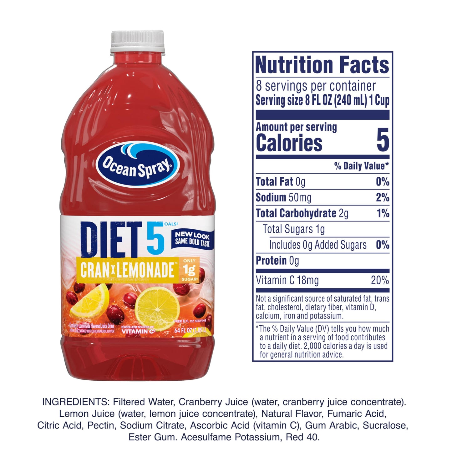 Ocean Spray® Diet Cran-Lemonade™ Cranberry Lemonade Juice Drink, 64 Fl Oz Bottle