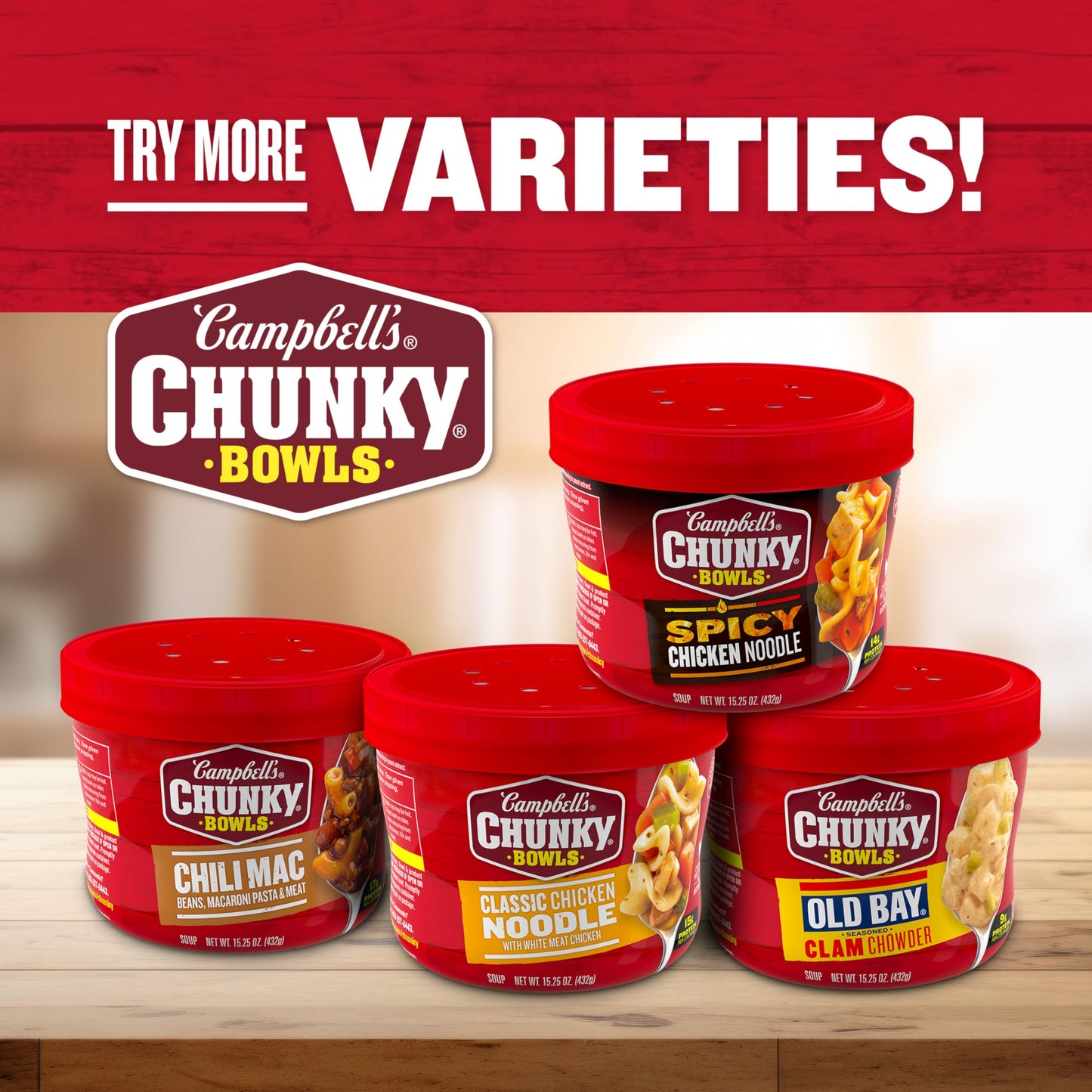 Campbell’s Chunky Creamy Chicken and Dumplings Soup, 15.25 oz Bowl