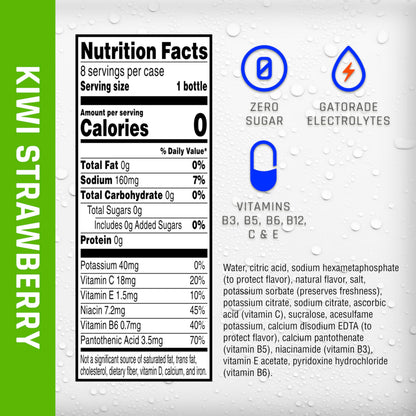 Propel Electrolyte Enhanced Water Sports Drink, Kiwi Strawberry Flavored Water, Zero Calorie & Zero Sugar Hydration with Electrolytes and Vitamins C & E, 12 fl oz Water Bottles (8 Pack)