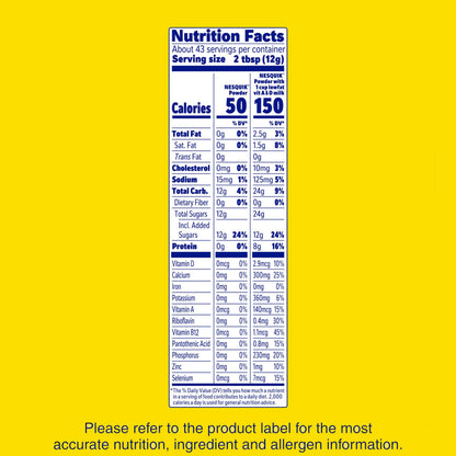 Nesquik Strawberry Flavor Powder Drink Mix Canister 1.169 lb.