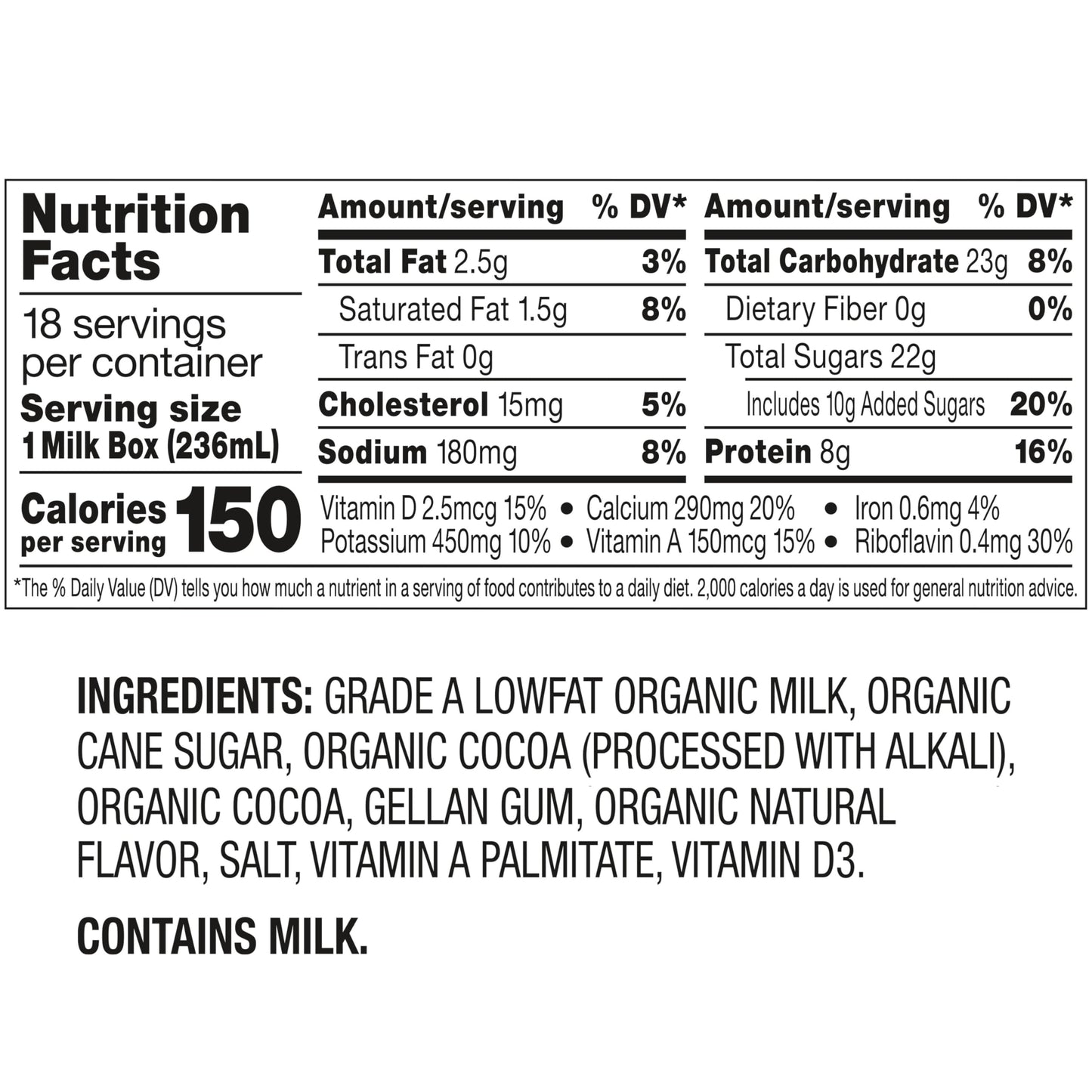 Horizon Organic Shelf Stable 1% Lowfat Chocolate Milk Boxes, 8 fl oz, 18 Count - 8g Protein per Serving, USDA Organic UHT from Pasture-Raised Cows, Ready to Drink for Lunchbox, Travel, or On-the-Go, No Refrigeration Needed