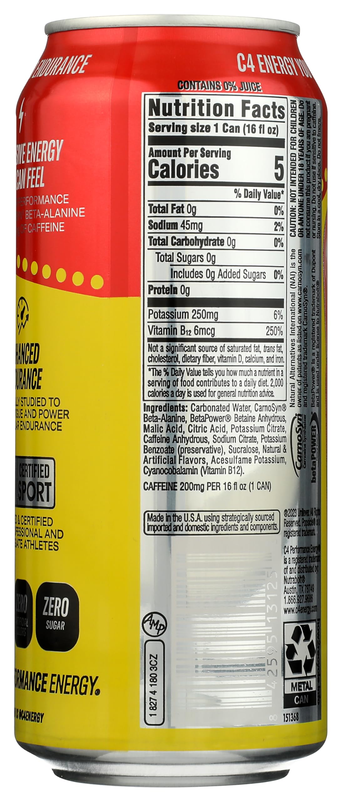 C4 Performance Energy Drink Cherry Popsicle 16oz