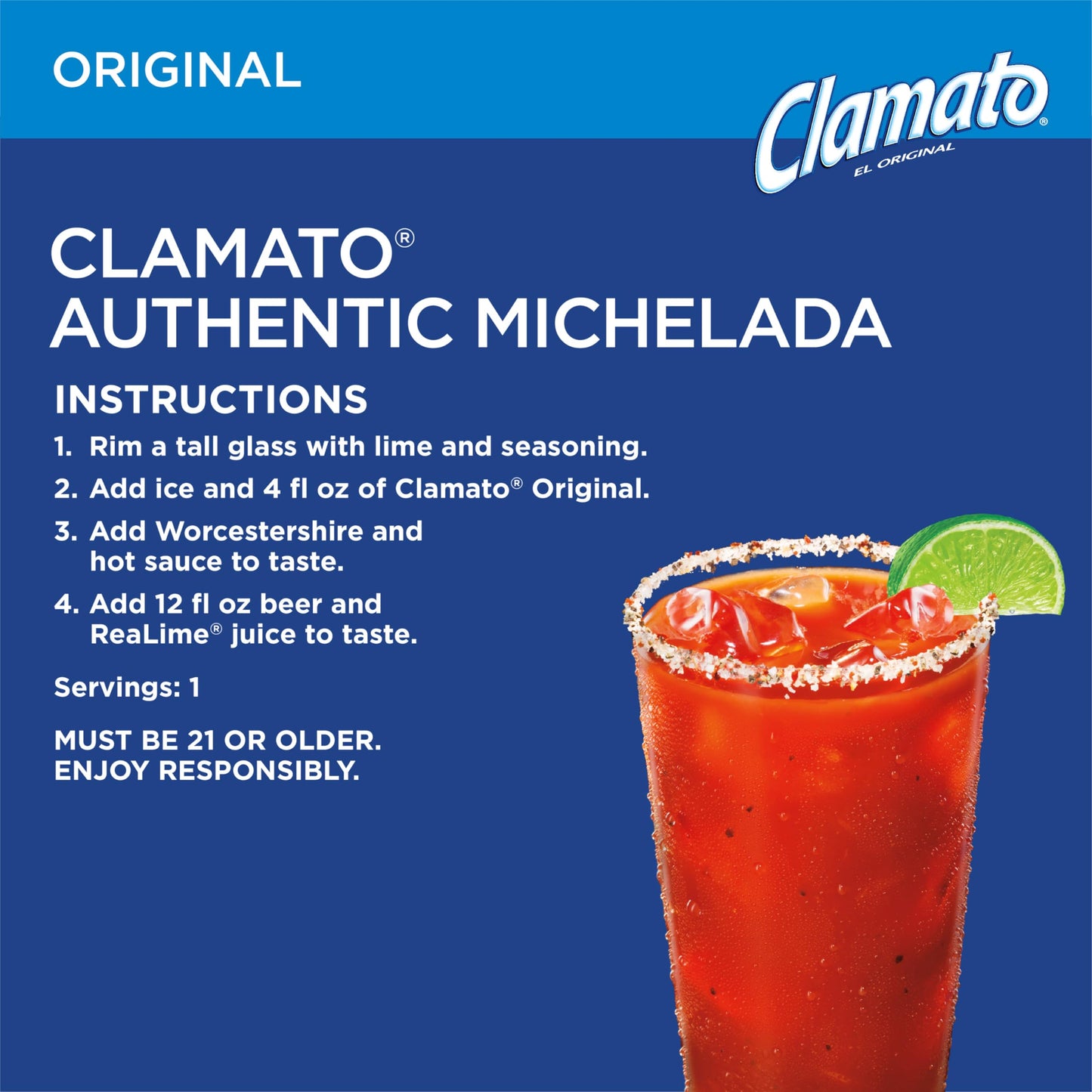Clamato Original Tomato Cocktail Mixer, 64 fl oz bottle