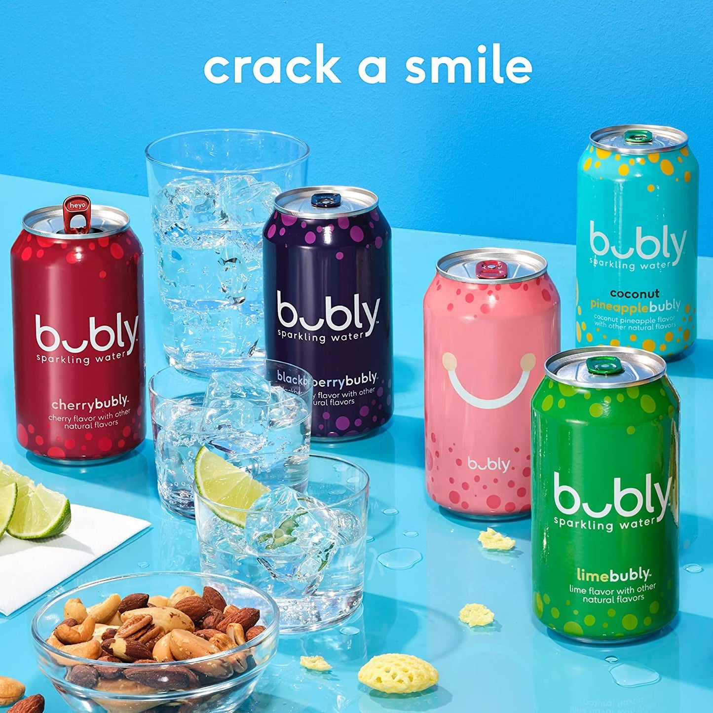 bubly Sparkling Water, Just bubly Unflavored, 12oz Cans, (8 Pack)