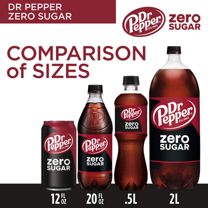 Dr Pepper Zero Sugar Soda, 2 L bottle