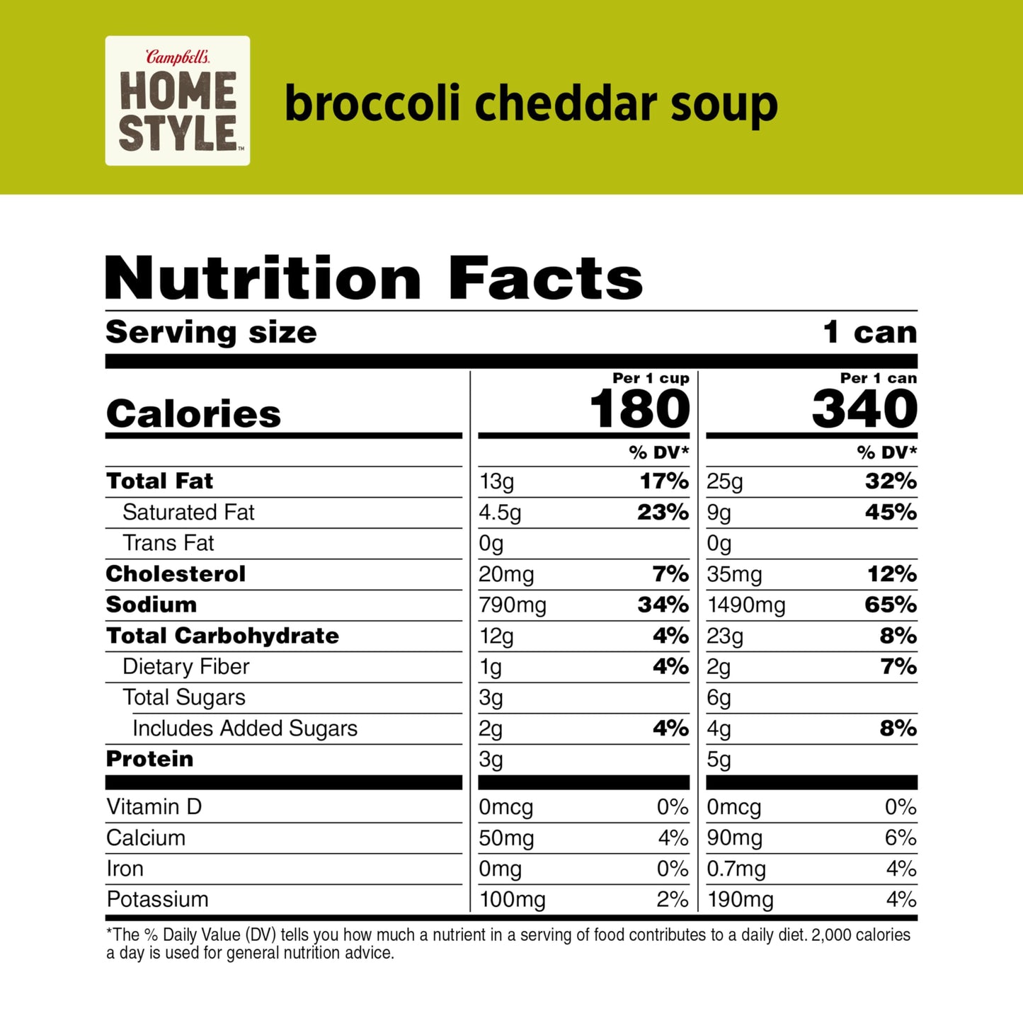 Campbell’s Homestyle Broccoli Cheddar Soup, 16.3 oz Can (12 Pack)