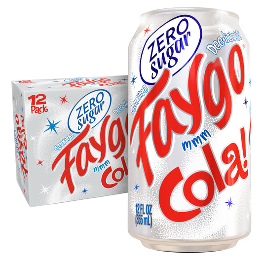 Faygo Zero Sugar Cola | 12-Pack of 12oz Cans | Diet Cola with Bold Flavor | Zero Calories | Caffeinated & Refreshing