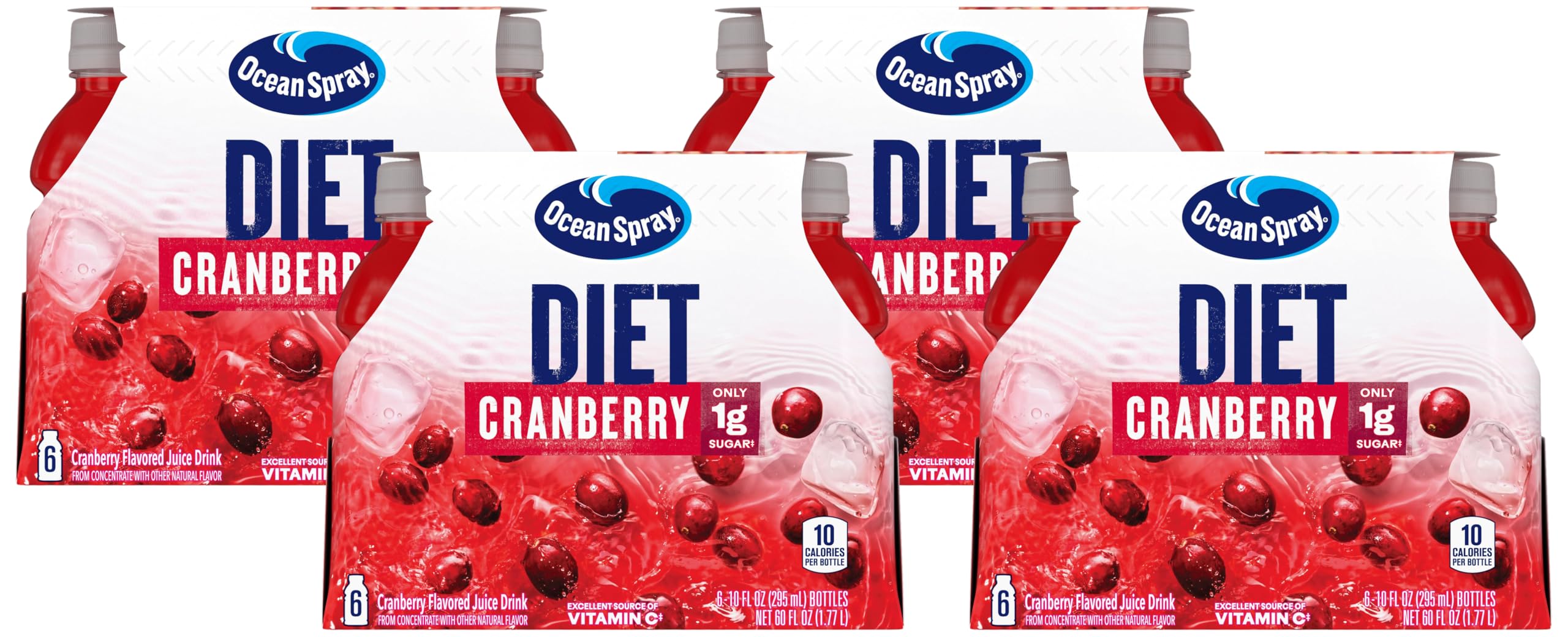 Ocean Spray Diet Cranberry Juice, 10 Fl Oz | 6 Count Bottles | Pack of ...
