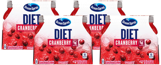 Ocean Spray Diet Cranberry Juice, 10 Fl Oz | 6 Count Bottles | Pack of 4