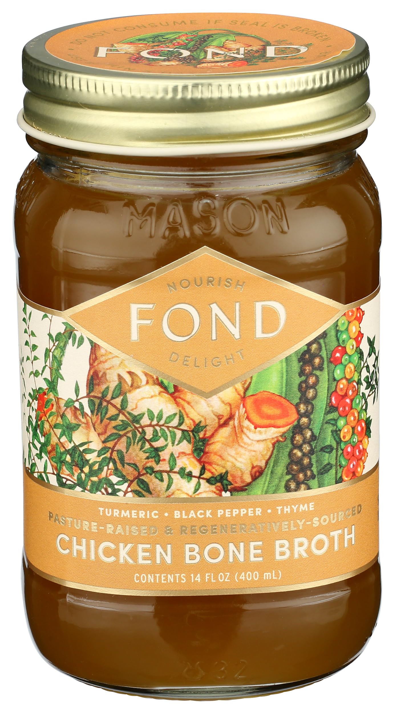 Fond, Bone Broth Chicken Turmeric Black Pepper, 14 Fl Oz
