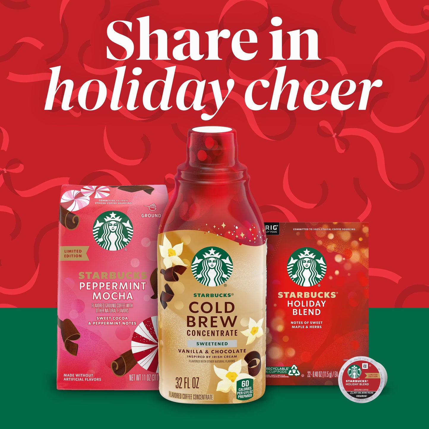 Starbucks Cold Brew Coffee Concentrate, Flavored Sweetened Vanilla & Chocolate Inspired by Irish Cream, Multi-Serve Bottle (32 fl oz)