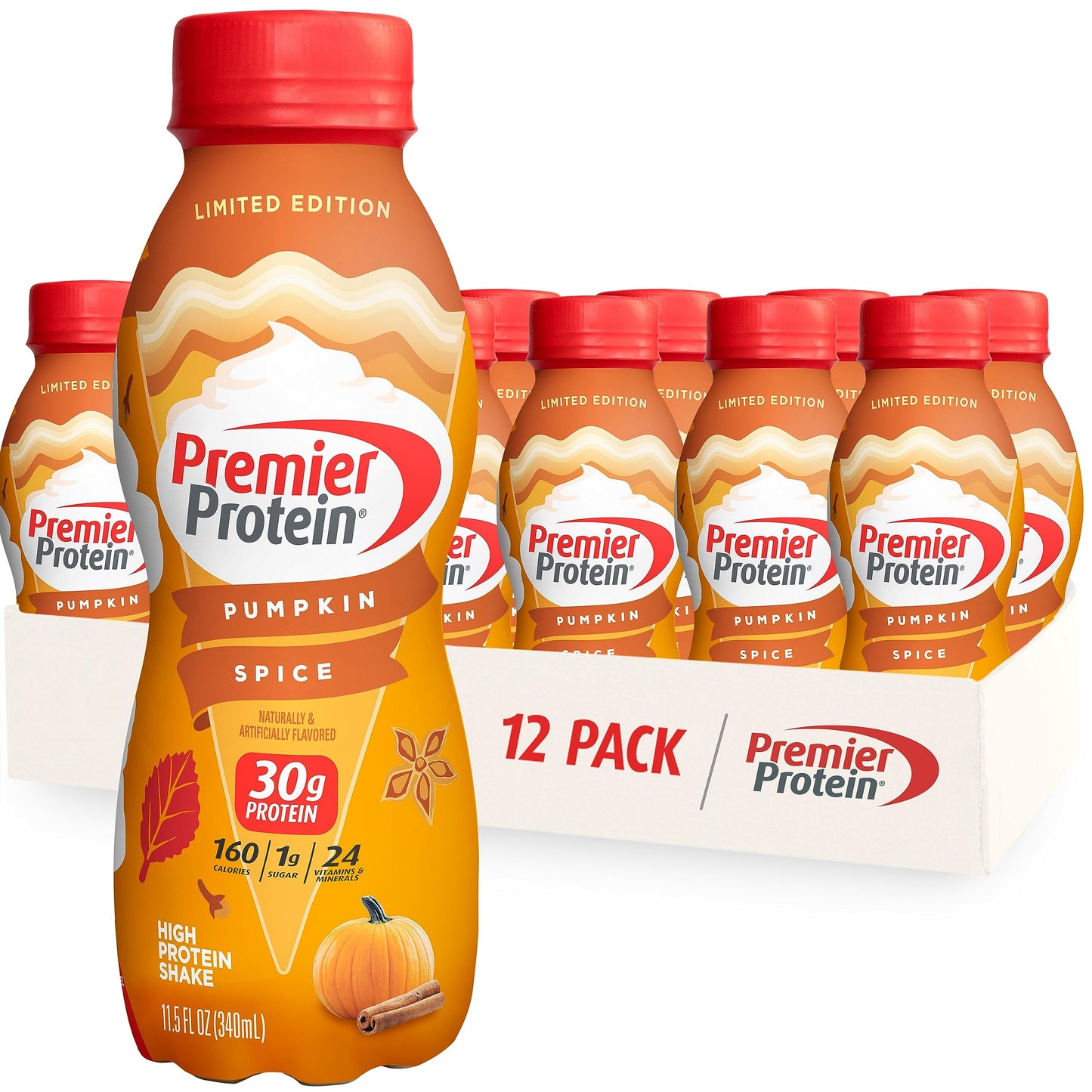 Premier Protein Shake Limited Edition 30g 1g Sugar 24 Vitamins Minerals Nutrients to Support Immune Health & Premier Liquid Protein Shake