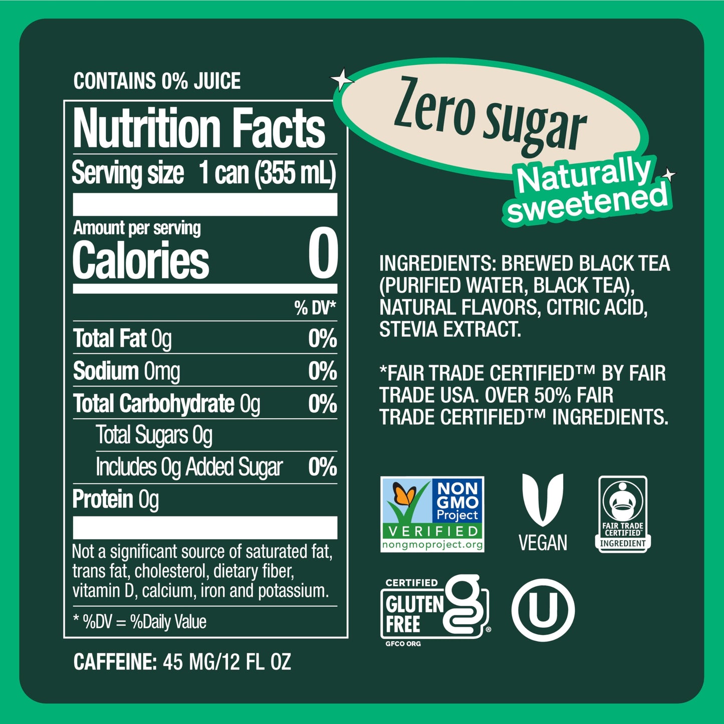 ZEVIA Organic Sweetened Raspberry Black Tea, 12 FZ