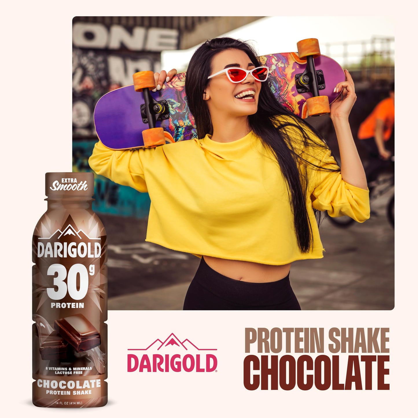 Darigold Ready to Drink Chocolate Protein Shake, 30g Protein, No Added Sugar, Lactose Free, Only 170 Calories, Electrolytes, Gluten Free - 14oz bottles 12 pack