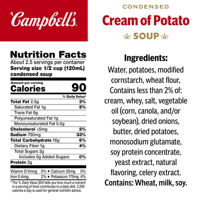 Campbell's Condensed Cream of Potato Soup, 10.5 Ounce Can