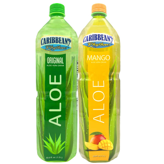 Caribbean Rhythms Aloe Vera Drinks 1.5L, Original + Mango (Pack of 2)