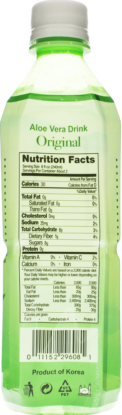 Hapi Aloe Vera Drink, Original, 16.9 Ounce (Pack of 20)