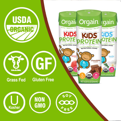 Orgain Organic Kids and Vegan Protein Shakes Bundle (12 Pack)
