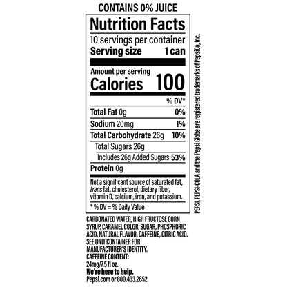 Pepsi Wild Cherry Soda Mini Cans, 7.5 Ounce Mini Cans (Two packs of 10) (Packaging May Vary)